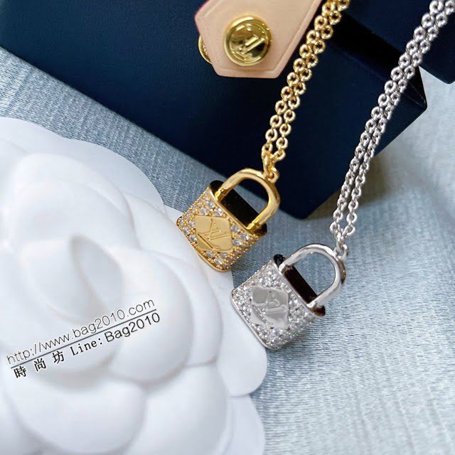 Louis Vuitton新款飾品 路易威登經典Lockit項鏈 LV鎖頭鑰匙鎖骨鏈  zglv2203